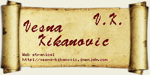 Vesna Kikanović vizit kartica